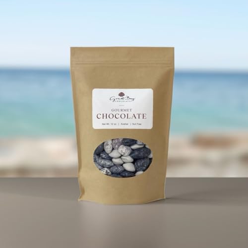 Chocolate Beach Pebbles Edible Candy by Great Bay Chocolates. Peanut and Tree Nut Free for Beach, Seaside and Nautical events.